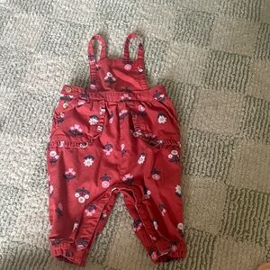 Old Navy Red Floral Kids Overalls